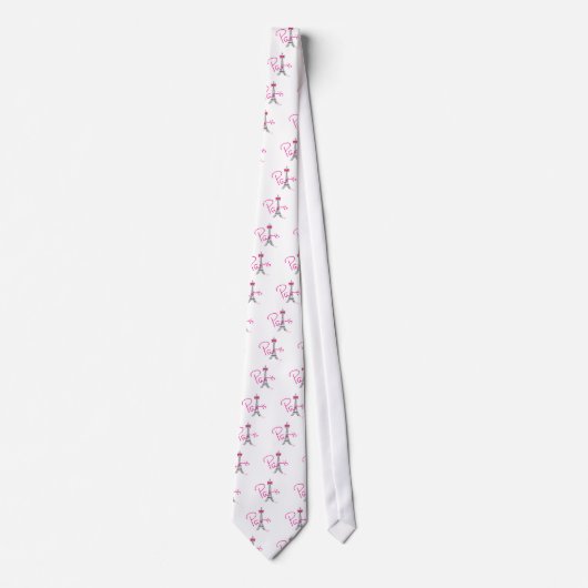 Paris Eiffelturm mit rosa Bug Krawatte (Vorderseite)