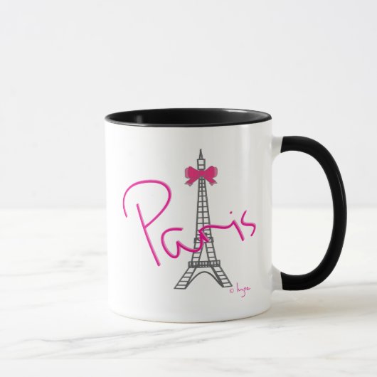 Paris Eiffelturm mit rosa Bug Tasse (Rechts)