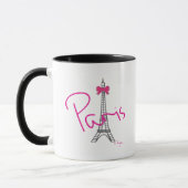 Paris Eiffelturm mit rosa Bug Tasse (Links)