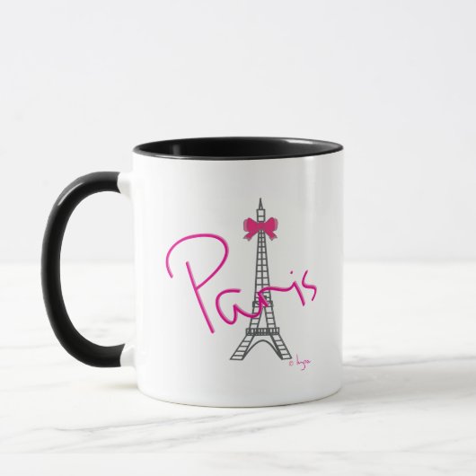 Paris Eiffelturm mit rosa Bug Tasse (Links)