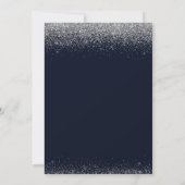 Paris Eiffelturm Navy Silber Save The Date Karte (Rückseite)