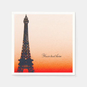 Paris Eiffelturm Oranger Sonnenuntergang Schick Pa Serviette