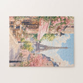 Paris Eiffelturm Pastellstraße | Romantisches Pari Puzzle (Horizontal)