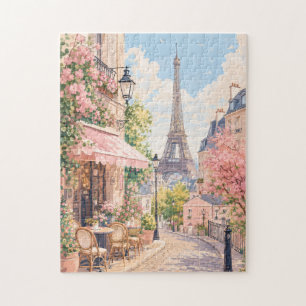 Paris Eiffelturm Pastellstraße Romantisches Pari Puzzle