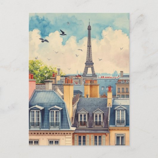 Paris Eiffelturm Postkarte (Vorderseite)