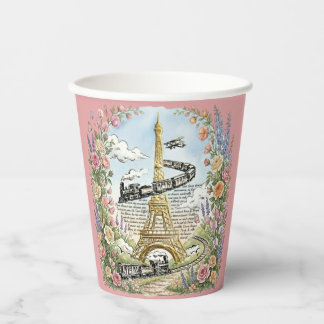 Paris, Eiffelturm, romantische französische Kunst Pappbecher