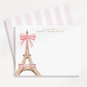 Paris Eiffelturm Rosa Baby Grußkarte Einladung