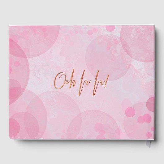 Paris Eiffelturm Rosa Gold Ooh La Custom Gästebuch (Rückseite)