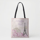 PARIS-EIFFELTURM, ROSA ROMANTISCHE MIT TASCHE (Vorderseite)