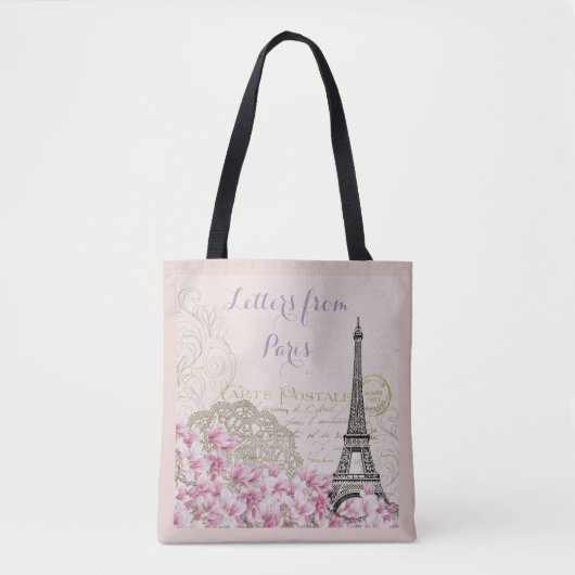 PARIS-EIFFELTURM, ROSA ROMANTISCHE MIT TASCHE (Vorderseite)