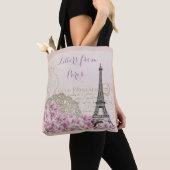 PARIS-EIFFELTURM, ROSA ROMANTISCHE MIT TASCHE (Von Nahem)