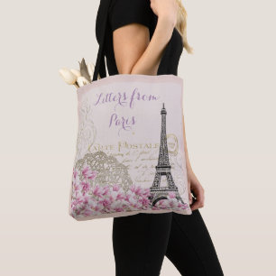 PARIS-EIFFELTURM, ROSA ROMANTISCHE MIT TASCHE