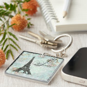 Paris Eiffelturm & Roses Schlüsselanhänger (Vorderseite rechts)