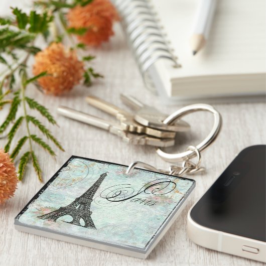 Paris Eiffelturm & Roses Schlüsselanhänger (Vorderseite rechts)