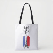 *~* Paris Eiffelturm Schwarze Kontur Weiß Tasche (Vorderseite)