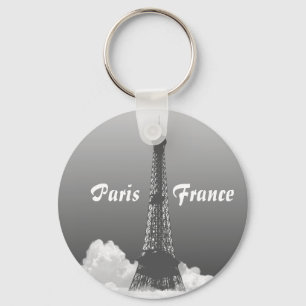 Paris Eiffelturm schwimmt in Cloud Keyring Schlüsselanhänger