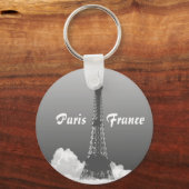 Paris Eiffelturm schwimmt in Cloud Keyring Schlüsselanhänger (Vorderseite)