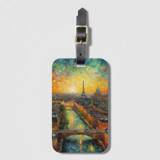 Paris Eiffelturm Sonnenuntergang Impressionistisch Gepäckanhänger