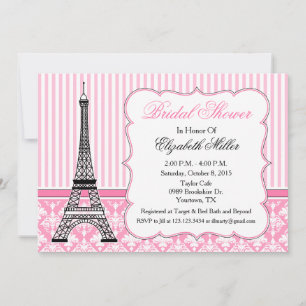 Paris Eiffelturm Thema Party Rosa Einladung