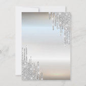 Paris Eiffelturm, Tiara, Tropfen Silver Quinceañer Einladung (Rückseite)