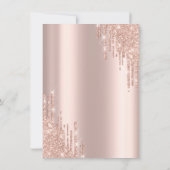 Paris Eiffelturm, Tropfen Rose Goldene Rente Einladung (Rückseite)