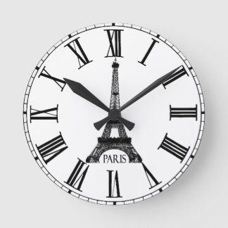 Paris-Eiffelturm-Uhr-Franzosen Runde Wanduhr