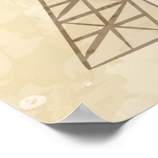 Paris Eiffelturm und Blume Poster (Ecke)