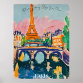 Paris Eiffelturm und Brücke in Fauvist Artistic Poster (Vorne)