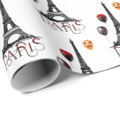 Paris, Eiffelturm und Halloween Balloons Gotik Geschenkpapier (Rolleneckpunkt)