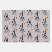 Paris, Eiffelturm und Halloween Balloons Gotik Geschenkpapier Set (Vorderseite 3)
