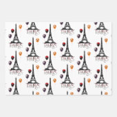 Paris, Eiffelturm und Halloween Balloons Gotik Geschenkpapier Set (Vorderseite)