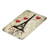 Paris, Eiffelturm und Red Heart Balloons Script Magnet (Linke Seite)