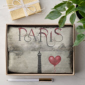 Paris, Eiffelturm und Red Heart Balloons Script Seidenpapier (Geschenk)