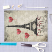 Paris, Eiffelturm und Red Heart Balloons Script Seidenpapier (Handwerk)