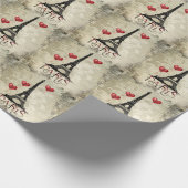 Paris, Eiffelturm und Rote Balloons Geschenkpapier (Ecke)