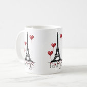 Paris, Eiffelturm und Rote Balloons Kaffeetasse (Vorderseite Links)