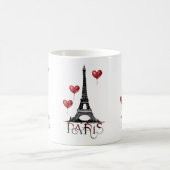 Paris, Eiffelturm und Rote Balloons Kaffeetasse (Mittel)