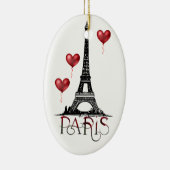 Paris, Eiffelturm und Rote Balloons Weihnachten Keramik Ornament (Rechts)