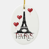 Paris, Eiffelturm und Rote Balloons Weihnachten Keramik Ornament (Vorne)