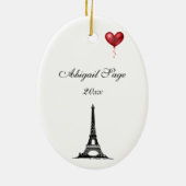 Paris, Eiffelturm und Rote Balloons Weihnachten Keramik Ornament (Hinten)