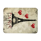 Paris, Eiffelturm und rote Herzballons Skript Magnet (Horizontal)