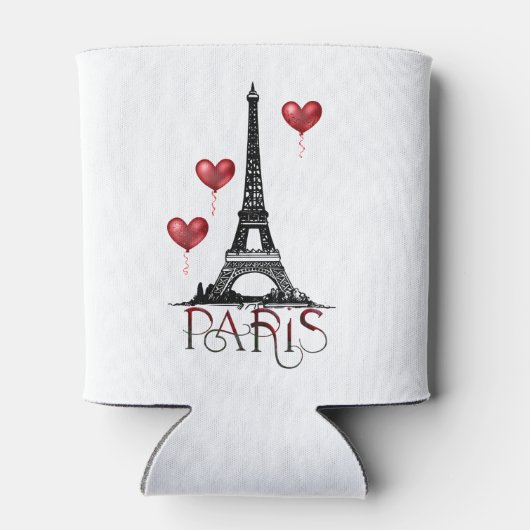 Paris, Eiffelturm und Rotes Herz Dosenkühler (Rückseite)