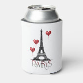 Paris, Eiffelturm und Rotes Herz Dosenkühler (Kanne Rückseite)