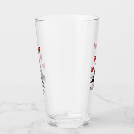 Paris, Eiffelturm und Rotes Herz Glas (Rechts)
