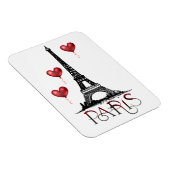 Paris, Eiffelturm und Rotes Herz Magnet (Rechte Seite)