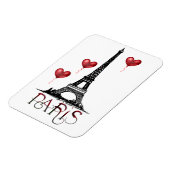 Paris, Eiffelturm und Rotes Herz Magnet (Linke Seite)