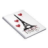 Paris, Eiffelturm und Rotes Herz Notizblock (Rechte Seite)