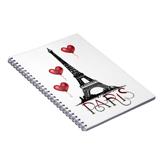 Paris, Eiffelturm und Rotes Herz Notizblock (Rechte Seite)