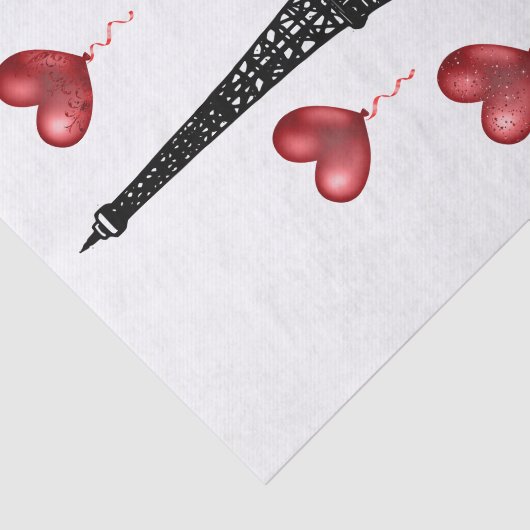 Paris, Eiffelturm und Rotes Herz Seidenpapier (Ausschnitt)