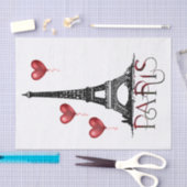 Paris, Eiffelturm und Rotes Herz Seidenpapier (Handwerk)